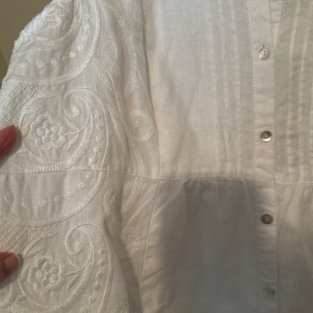 J.Jill linen sleeveless dress with embroidered detailing - Picture 10 of 14